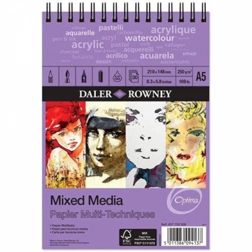 Daler-Rowney Optima Mixed Media spirálos tömb A5 250g 30lap
