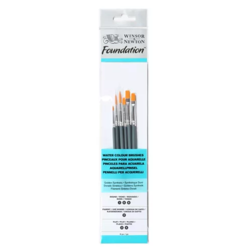 Winsor & Newton Foundation szintetikus ecsetkészlet akvarellhez - 6db