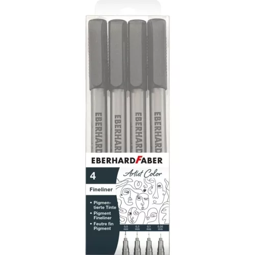 Eberhard-Faber tűfilc készlet, 4db (0,005mm / 0,1mm / 0,3mm / 0,5mm)