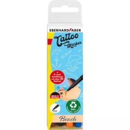 Eberhard Faber Tatoo Tetováló filc sablonnal, Beach - 4db