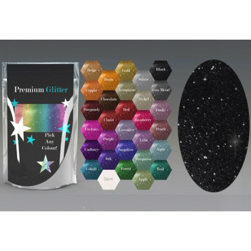 Csillámpor 4g, Metál Fekete