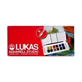   Lukas akvarell utazó szett, 12x1/2 szilke tárolóval + ajándék ecsettel
