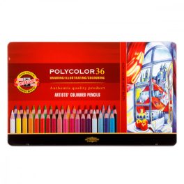   Koh-I-Noor 3825 Polycolor hatszögletű színes ceruza készlet fémdobozban - 36 szín