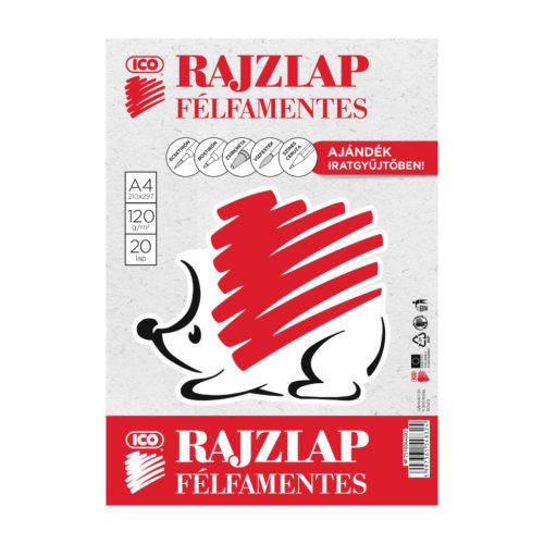 ICO SÜNI félfamentes rajzlap A/4 - 20lap