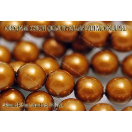 Teklagyöngy, aranybarna 8mm, 18-19 db / szál
