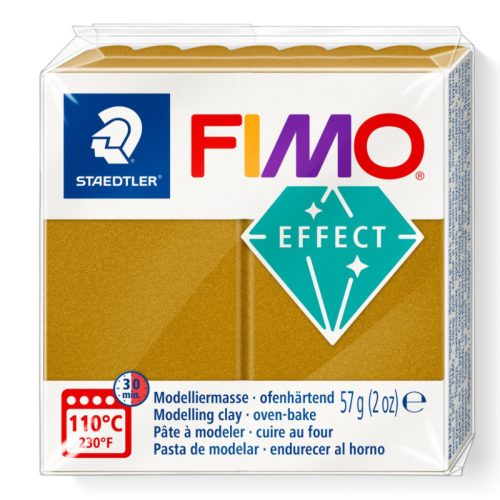 Fimo Effect Gyurma, metál, 57g, metál arany
