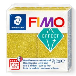 Fimo Effect Gyurma, metál, 57g, csillámos arany