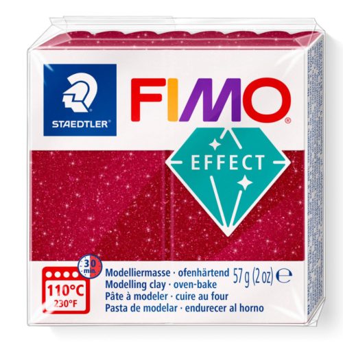 Fimo Effect Gyurma, metál, 57g, galaxis piros