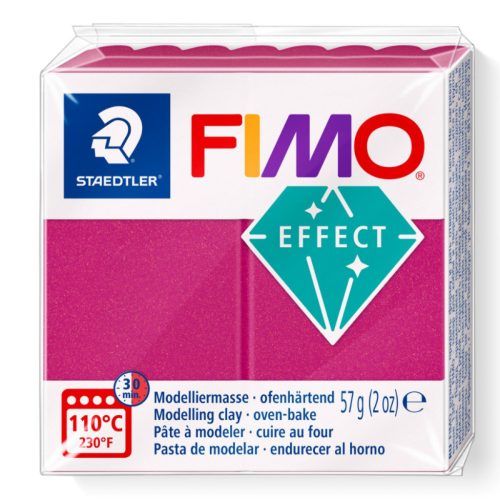 Fimo Effect Gyurma, metál, 57g, metál bordó