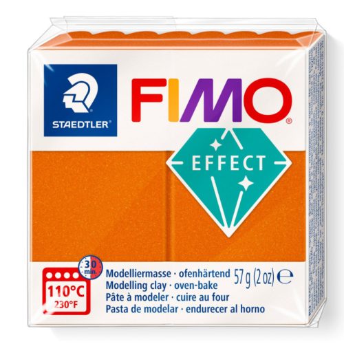 Fimo Effect Gyurma, metál, 57g, metál narancs