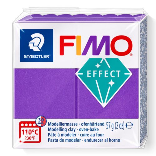 Fimo Effect Gyurma, metál, 57g, metál lila