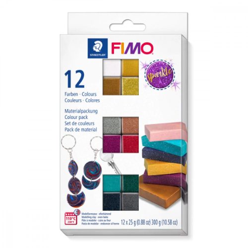 Gyurmakészlet, Fimo Effect Colour Pack, 12x25g, Sparkle