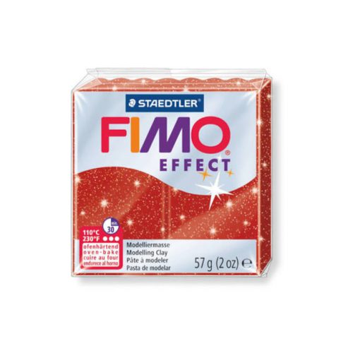 Fimo Effect Gyurma, csillámos, 57g, piros 202