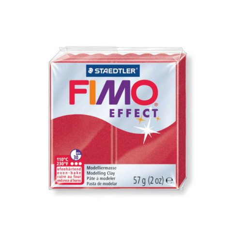 Fimo Effect Gyurma, metál, 57g, rubin 28