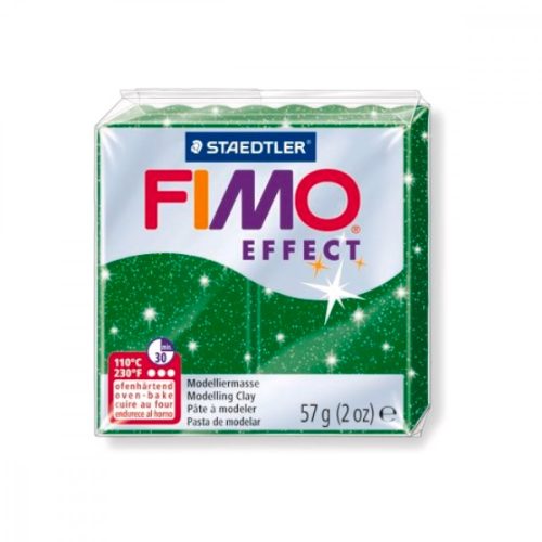 Fimo Effect Gyurma, csillámos, 57g, zöld 502
