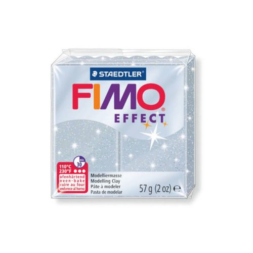 Fimo Effect Gyurma, csillámos, 57g, ezüst 812