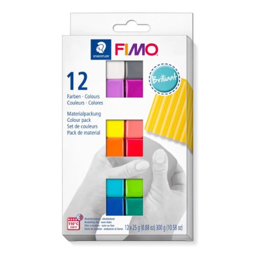 Fimo Soft Colour Pack, süthető gyurma készlet, 12X25 g - BRILLIANT COLOURS