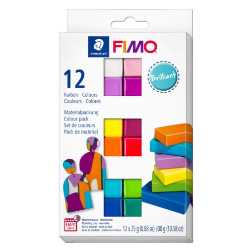 Fimo Soft Colour Pack, süthető gyurma készlet, 12X25 g - BRILLIANT COLOURS