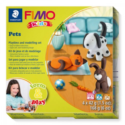Gyurmakészlet, Fimo Kids, 4x42g, állatok