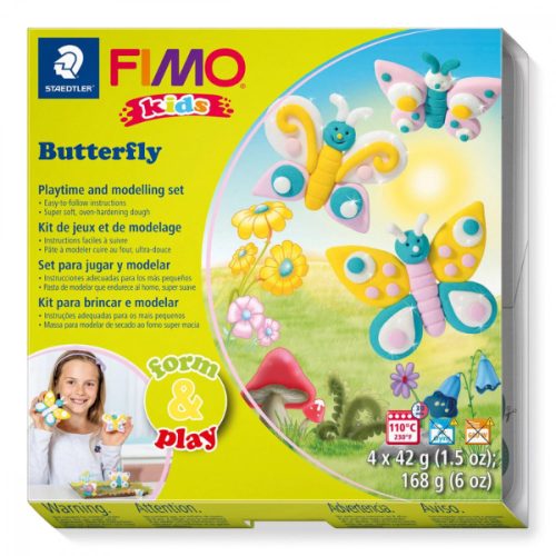 Gyurmakészlet, Fimo Kids, 4x42g, lepkék