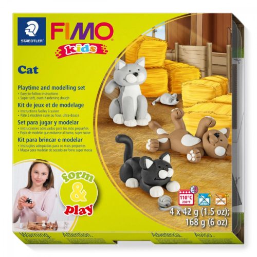 Gyurmakészlet, Fimo Kids, 4x42g, macskák
