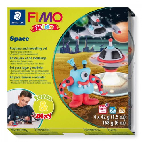 Gyurmakészlet, Fimo Kids, 4x42g, űrszőrnyek