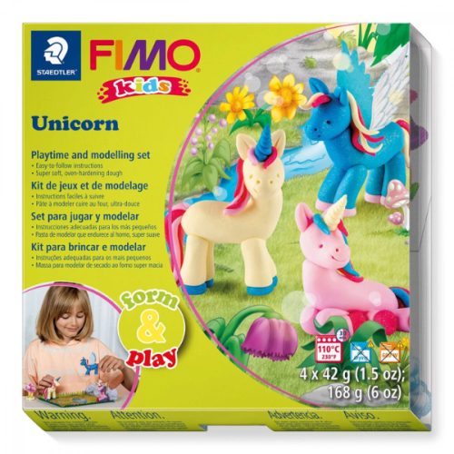 Gyurmakészlet, Fimo Kids, 4x42g, unikornis