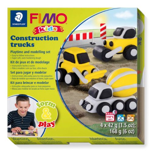 Gyurmakészlet, Fimo Kids, 4x42g, munkagépek