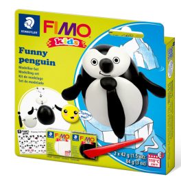 Gyurmakészlet, STA, Fimo Kids, 2x42g, vicces pingvin