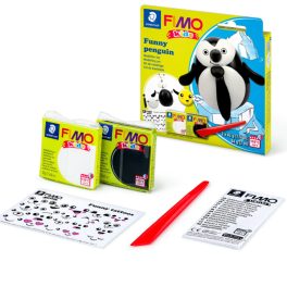 Gyurmakészlet, STA, Fimo Kids, 2x42g, vicces pingvin