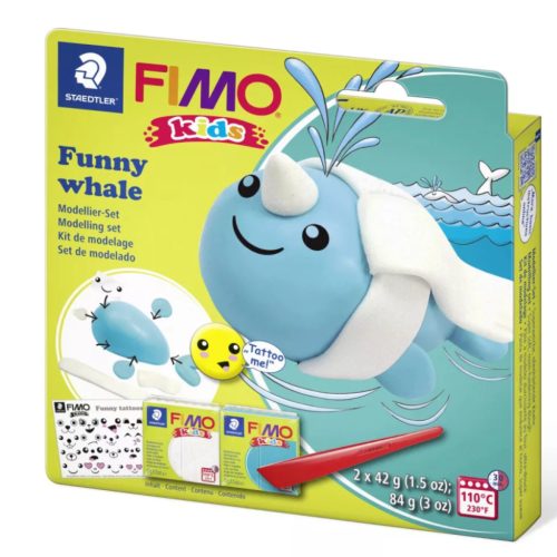 Gyurmakészlet, STA, Fimo Kids, 2x42g, vicces bálna