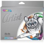 Colorino Artist 12db-os kétvégű művész filctollkészlet - pasztell színek