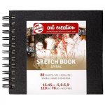 Talens Art Creation Sketch book rajztömb, 15x15cm spirálozott,110g/m², 80lap