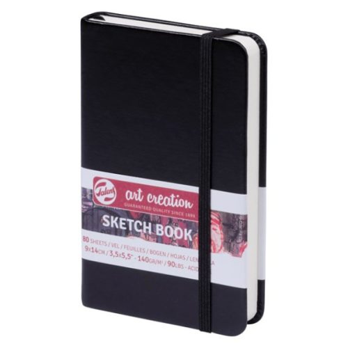 Talens Art Creation Sketch book rajztömb, 9x14cm, 140g/m², 80lap bianco(sárgásfehér) savmentes papír - fekete borító
