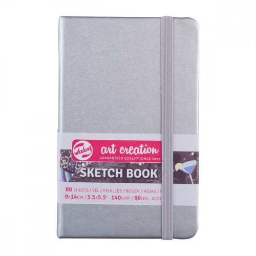 Talens Art Creation Sketch Book rajz- és vázlatfüzet, 9x14cm, 140g/m², 80lap, fényes ezüst