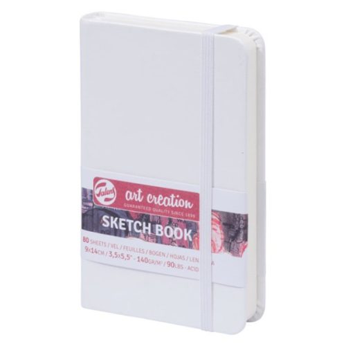 Talens Art Creation Sketch book rajztömb, 9x14cm, 140g/m², 80lap bianco(sárgásfehér) savmentes papír- fehér borító