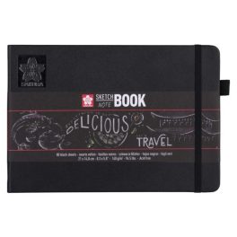   Sakura Sketch note jegyzettömb, A5(21x14.8cm), 140g/m², 80lap - fekete lap, savmentes