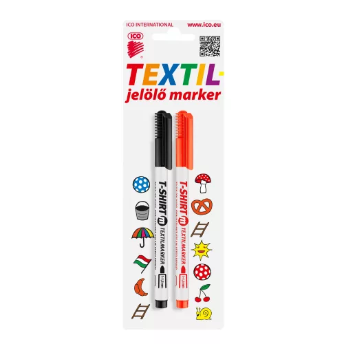 ICO textilfilc készlet 2db - fekete, piros