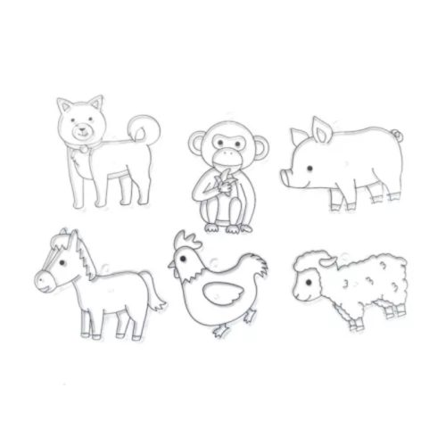 Amos fényvarázs forma szett 6db S-22 - Állatok