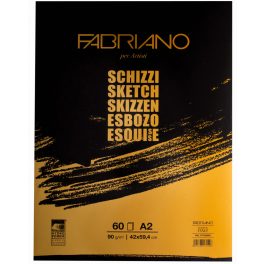 Fabriano rajztömb Schizzi A2, 90g-60lap, felül ragasztott