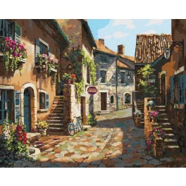 Olasz utcák - számfestő keretre feszítve (40x50cm)
