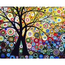 Pénzfa - számfestő keretre feszítve (40x50cm)