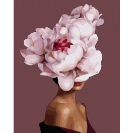   Virágokba rejtett elegancia - számfestő keretre feszítve (40x50cm)