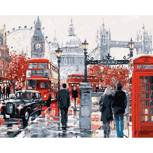 London utcáin - számfestő keretre feszítve (40x50cm)