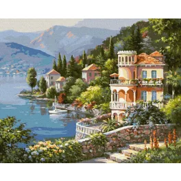 Villa az öbölben - számfestő keretre feszítve (40x50cm)