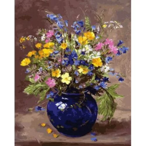 Hangulatos csokor - számfestő keretre feszítve (40x50cm)
