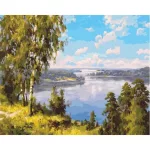 Vízparti nyugalom - számfestő keretre feszítve (40x50cm)