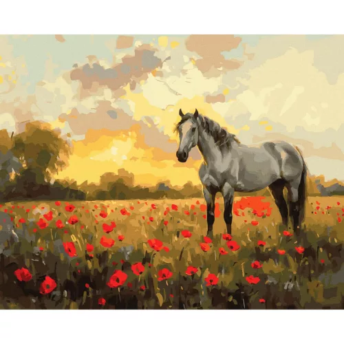 Musztáng - számfestő keretre feszítve (40x50cm)