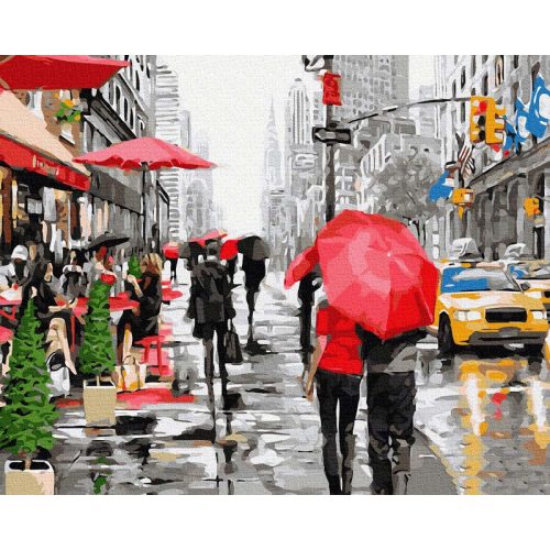 Eső New Yorkban - számfestő keretre feszítve (40x50cm)