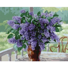   Nyári orgona csokor - számfestő keretre feszítve (40x50cm)